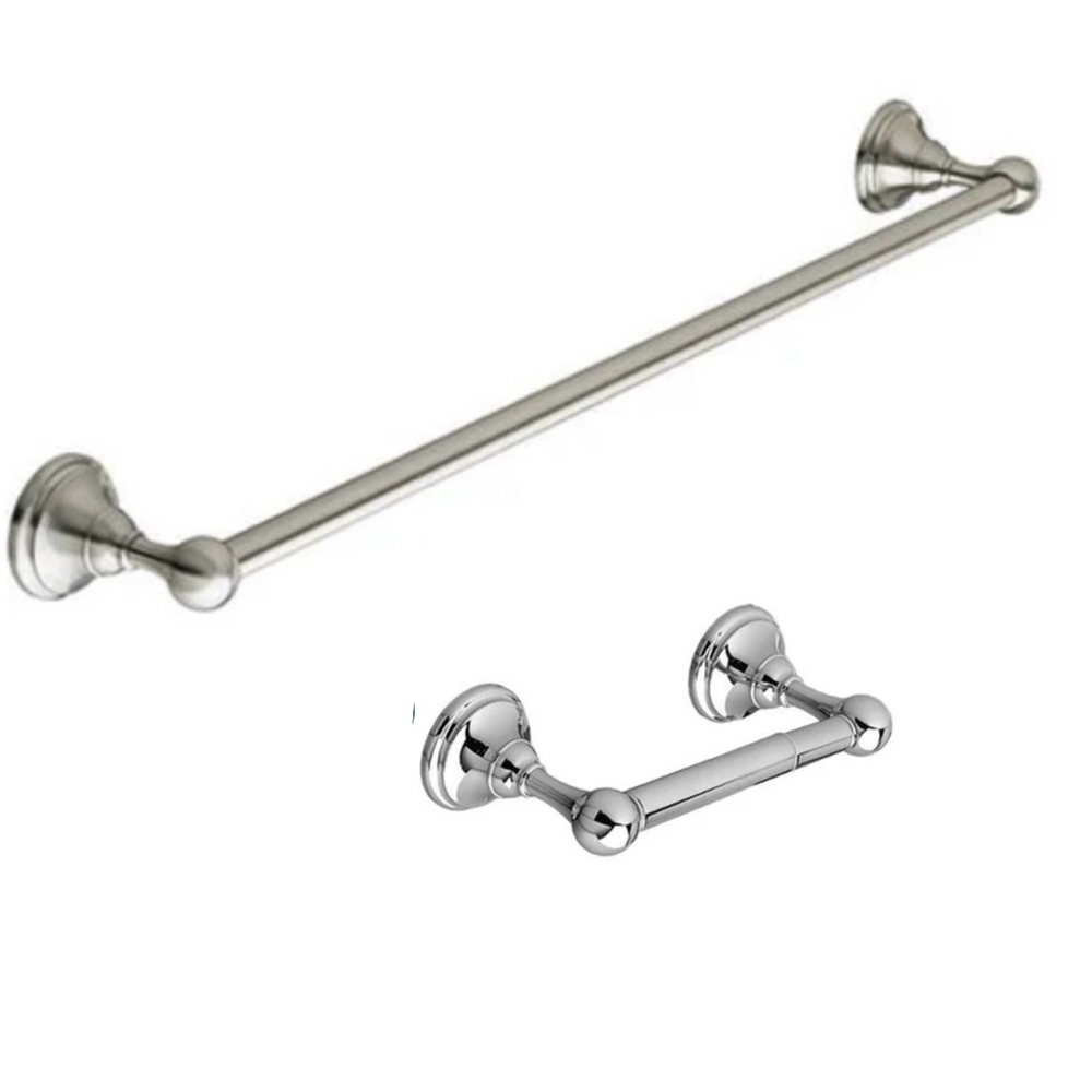 DXV Randall toilet paper dispenser & 24” towel rack - chrome -excellent